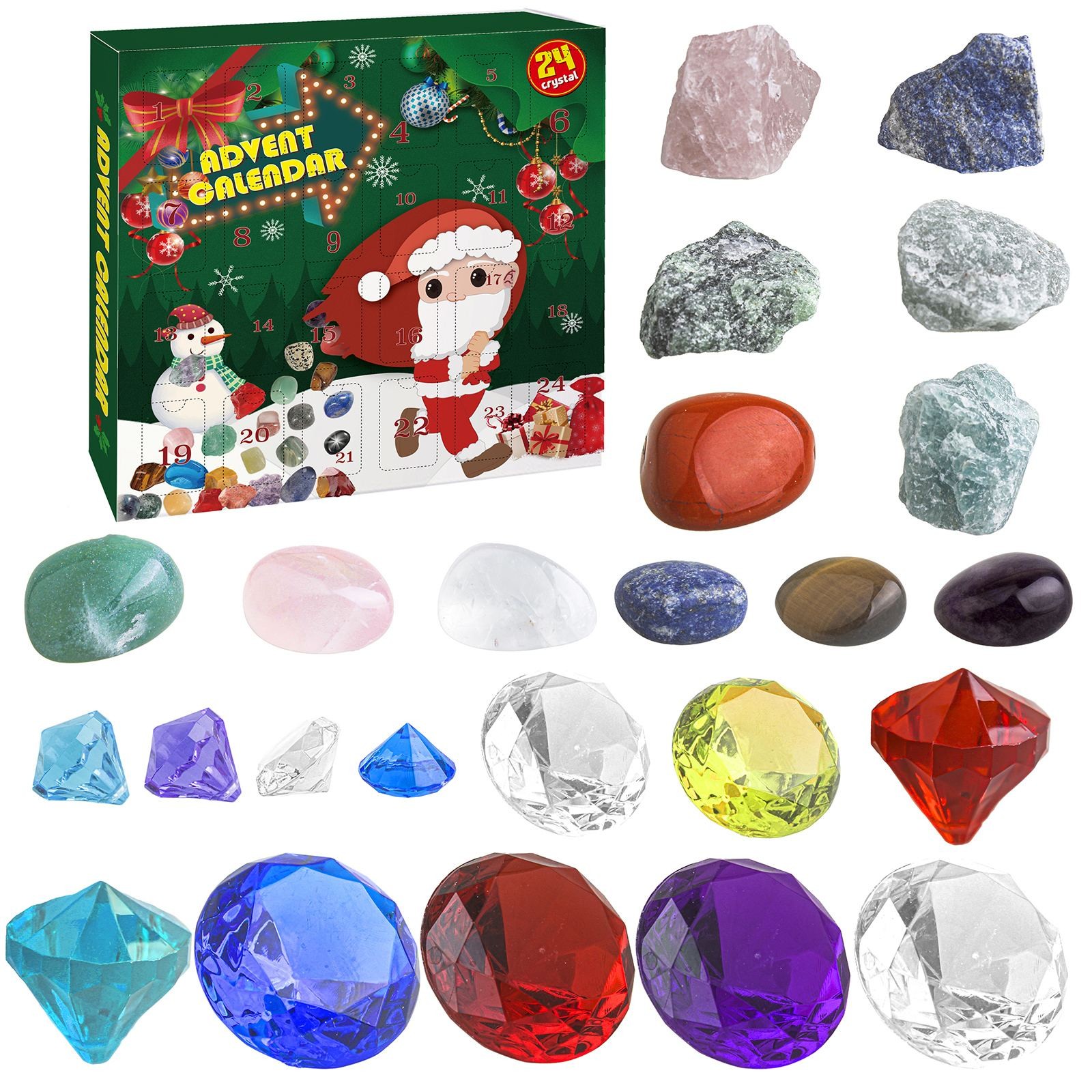 Christmas Countdown Calendars Healing Crystal Stone Advent Countdown