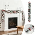 thumbnail image 1 of Christmas Countdown Garland with Realistic Pine Cones and Berries, Snow-Dusted Xmas Vine Swag for Fireplace Mantle Stairs Decor, Outdoor Indoor Holiday Home Party Decoration Rattan Style Wreath, 1 of 7
