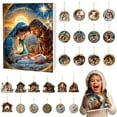 thumbnail image 1 of Christmas Countdown Set 24 Pendants Mary Baby Tree Decorations Holiday Advent Calendar Ornaments, 1 of 4