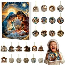 Christmas Countdown Set 24 Pendants Mary Baby Tree Decorations Holiday Advent Calendar Ornaments