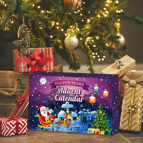 Countdown Sets Christmas Children's Glue Mud 24 Digital Arrival Countdown and Interactive Holiday Advent Calendar