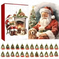 Christmas Countdown Set with 24 Unique 2D Acrylic Puppy Charms for Kids Holiday Surprise Blind Advent Calendar