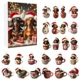 thumbnail image 1 of Countdown Sets 2D Christmas Sausage Dog Home Ornaments Holiday Advent Calendar Tree Decorations 24pcs Set for Festive Celebrations, 1 of 8
