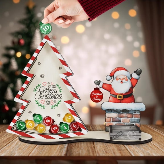 Christmas Countdown Sign – Days Till Christmas Wood Santa Advent Calendar, Glowforge Christmas Gift 2025 Ornament & Family Holiday Decor