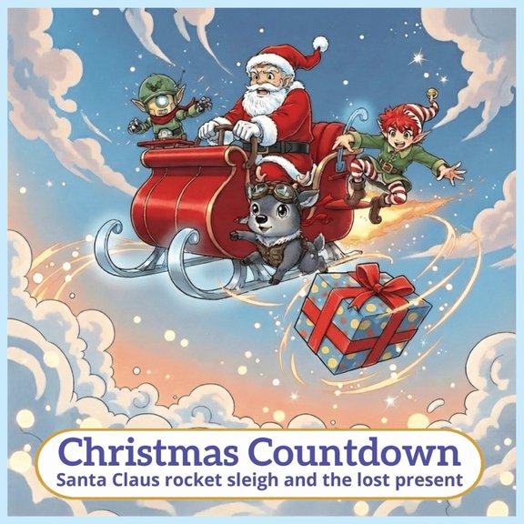 Christmas Countdown: santa claus rocket sleigh and the lost present, (Paperback)