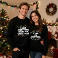 thumbnail image 1 of Christmas Couples Sweatshirts Holiday His and Her Sweatshirts Matching Xmas Outfits Long Sleeve Funny Vacation Shirts Black, M, 1 of 6