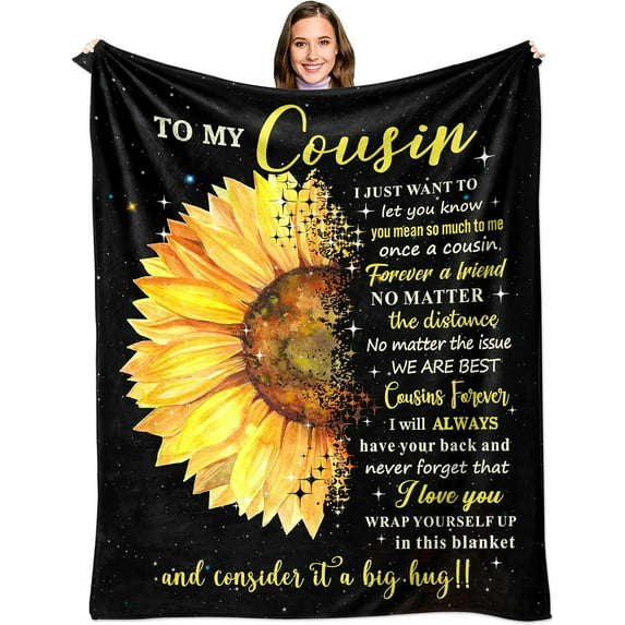 Christmas Cousin Gifts for Women - Cousins Gifts - Gifts for Cousins Female - Cousin Birthday Gifts for Women - Best Cousin Gifts - to My Cousin Gifts - Best Cousin Ever Throw Blanket 50x60