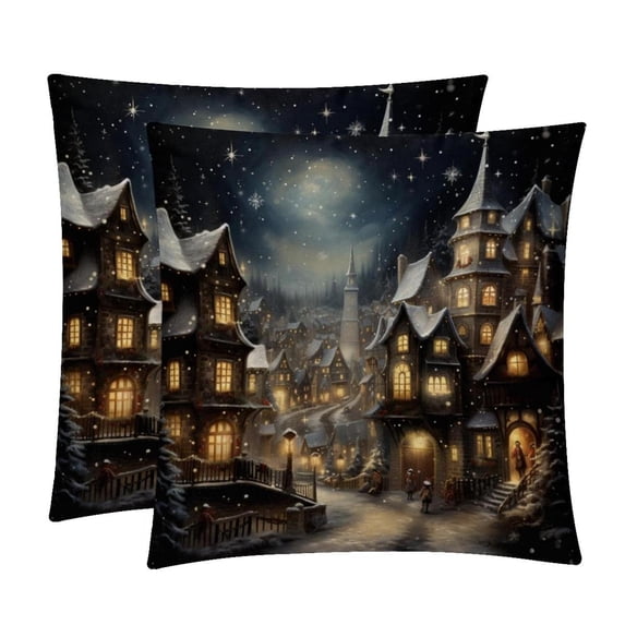 Christmas Covers Set of 2, Unique Patterns, 16x16 18x18 20x20 Inches for Various Occasions, Decorative Cushion Inserts for Couch and Bed