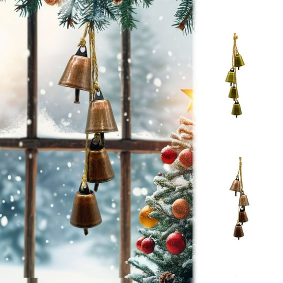 Christmas Cow Bell under $5! Xqxayjr Vintage Metal Cowbell with Rope, Christmas Rustic Bell Hanging Decor, Shabby Chic Wall Accent for Fireplace and Doorway