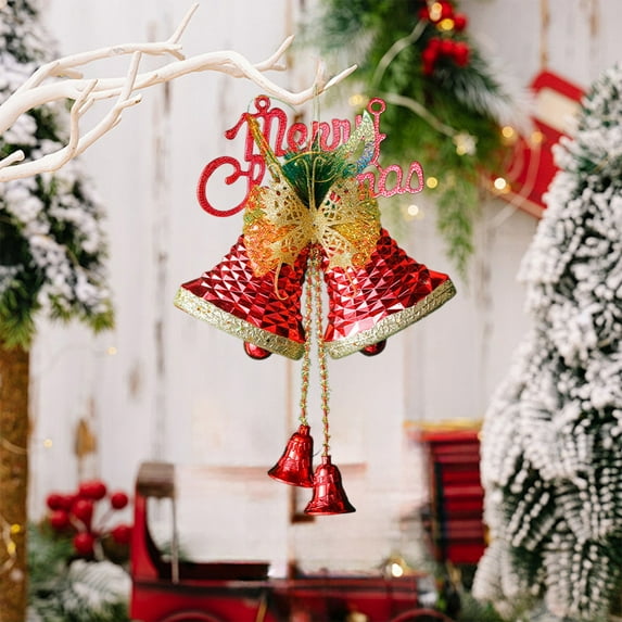 Christmas Cow Bells for Decoration 12.2in Christmas Tree Hanging Decoration Accessories Santa Claus Bells Christmas Gift Hanging Decoration