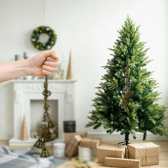 Christmas Cow Bells for Decoration 13.8in Christmas Pendant Wall Hanging Memorial Wind Chimes for Door Handles