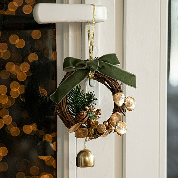 Christmas Cow Bells for Decoration 5.5in Christmas Simulation Pendant Christmas Car Hanging Berry Small Flower Wreath