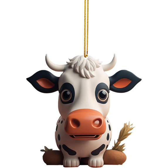 Christmas Cow Ornaments Hanging Cow Decorations Cute Christmas Tree Ornaments for Home Office Party