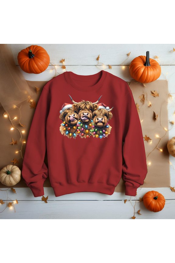 Christmas Cow Squad Shirt – Funny Highland Farm Animal Holiday Tee New Instock-TH3403