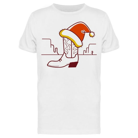 Christmas Cowboy Boot T-Shirt Men -Image by Shutterstock, Male Medium