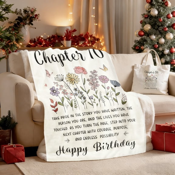 Christmas Cozy "Chapter 10" Gift Set: 30"x40" Fleece Blanket + 15.75"x13.78" Tote Flannel Throw Blanket for Adults, Soft Warm Cozy Air-Conditioned Room Nap Blanket for Couch, Sofa, Mother's Day Gifts