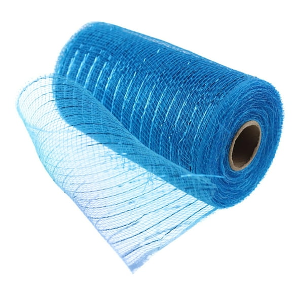 Christmas Craft Mesh Ribbon 5.9 in x 9.1 m Plastic Gold Wire Decorative Roll for Wreaths, Bows, Gift Wrapping, DIY Holiday Decorations (Light Blue, Pink, Purple)