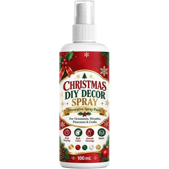 Christmas Craft Spray Paint, Holiday Ornament Paint for Ornaments, Wreaths, Pinecones, DIY Holiday Craft, Wreath Decoration, Festive Colors for Christmas Home Party(RL)