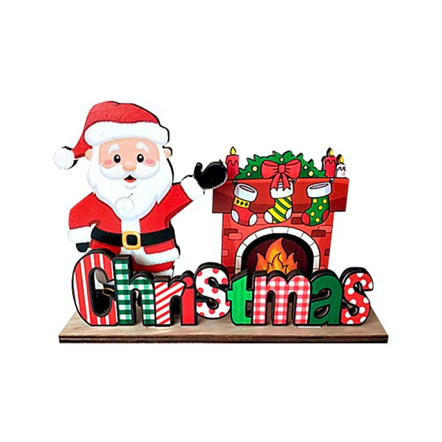 Christmas Creative Cartoon Painting Old Man Snowman Wooden Decoration