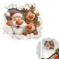 thumbnail image 1 of Christmas Creative Wall Sticker, Santa Claus Breaking Through Wall Design, Removable Large 3D Santa Claus Wall Decals, for Window Refrigerator Decorations, 1 of 9