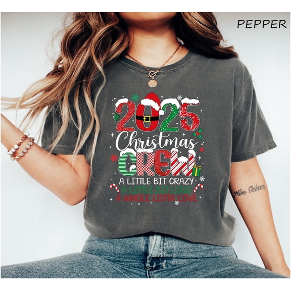 Christmas Crew 2025 Shirt Womens Christmas Shirt Merry and Bright Shirt Funny Family Chris