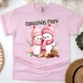 thumbnail image 1 of Christmas Crew Snowman T-Shirt | Cute Holiday Matching Family Tee, Light Pink, Size XL, 1 of 6