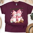 thumbnail image 1 of Christmas Crew Snowman T-Shirt | Cute Holiday Matching Family Tee, Maroon, Size 3XL, 1 of 6