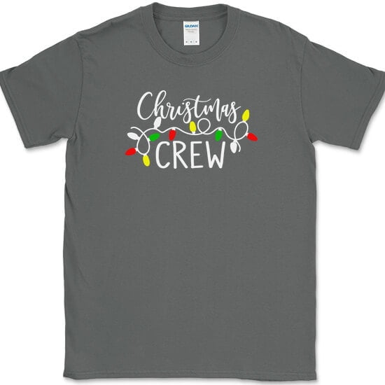 Christmas Crew T-Shirt Funny Group Holiday Xmas Family Gift Text Tee - Charcoal, 3XL