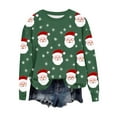 thumbnail image 1 of Christmas Crewneck Sweatshirts Womens Long Sleeve Xmas Pullover Shirts Loose Cute Holiday Tops, L Army Green, 1 of 5