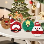 Christmas Crochet,4 Pieces Crochet Set, Knitting Set for Beginners, Christmas, Reindeer, Crocheting, Set with Instructions, Crochet Hooks, Yarn