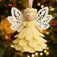 thumbnail image 1 of Christmas Crochet Angel Ornament Kit - All-Inclusive Diy Yarn Kit to Craft Cute Knitted Angel Pendants, Fun Handmade Project, Finished Ornaments for Decorating Christmas Trees, 5,91in, Yellow, 1 of 8