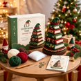 thumbnail image 1 of Christmas Crochet Kit for Beginners, DIY Storybook Stacked‑Book Ornament Craft Set, with Yarn, Hook, Stuffing & Instruction Booklet, Holiday Hand‑Made Decor Gift for Craft Lovers, 1 of 5