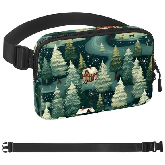 Christmas Crossbody Fanny Pack for Men&Women, Large Waist Bag & Hip Bum Bag with Adjustable Strap for Outdoors Workout Traveling Casual Running Hiking Cycling