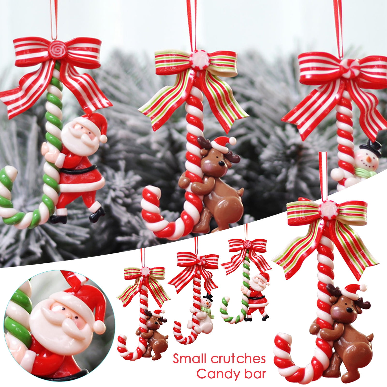 Christmas Crutch Lollipop Ornament, Candy Cane Tree Hanging Decorations ...