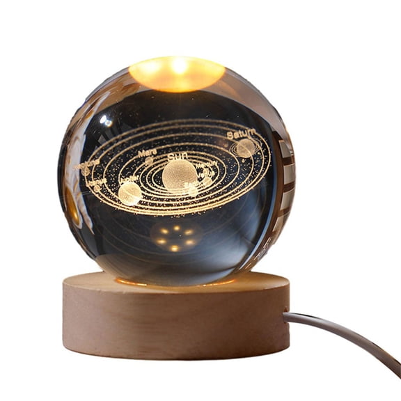Christmas Crystal Ball Decoration Astronomy Solar System Planets Moon Astronaut