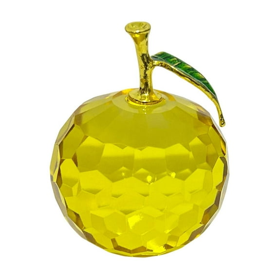 Christmas Crystal Faceted Apple Ornament, Multi-Color Glass Christmas Eve Apple Figurine for Holiday Gifts & Home Decor Xmas (3.34x2.75x2.36 in)