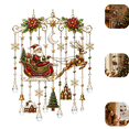 thumbnail image 1 of Christmas Crystal Wind Chime Suncatcher, Gold-Tone Hanging Ornament with Enamel Santa Figures, Teardrop Prisms, Holiday Window Decor & Keepsake Gift for Christmas ,11.8" x 5.9" 1Pc A, 1 of 6