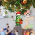 thumbnail image 1 of Christmas Cucumber Pendant, Acrylic Mini Hanging Ornament, Funny Pickle Decoration, Holiday Tree Pendant, Xmas Car Pendant, Novelty Christmas Decoration, Lucky Pickle Ornament, Cute Christmas Pendant, 1 of 2