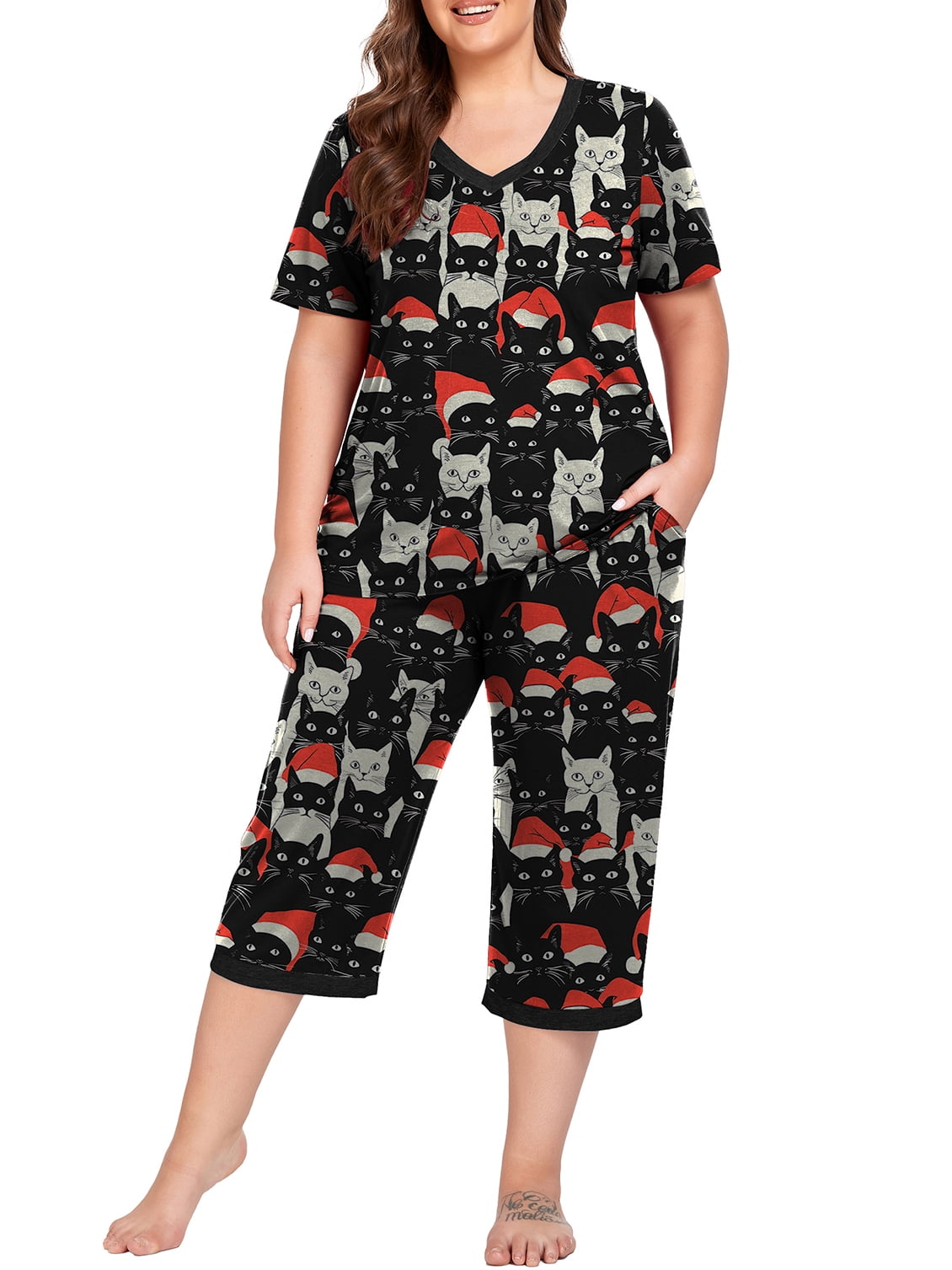 Women's Bamboo Pajama Set - Soft Short Sleeve Top & Capri Pants Nightwear (Sizes S-XXL) - View #6