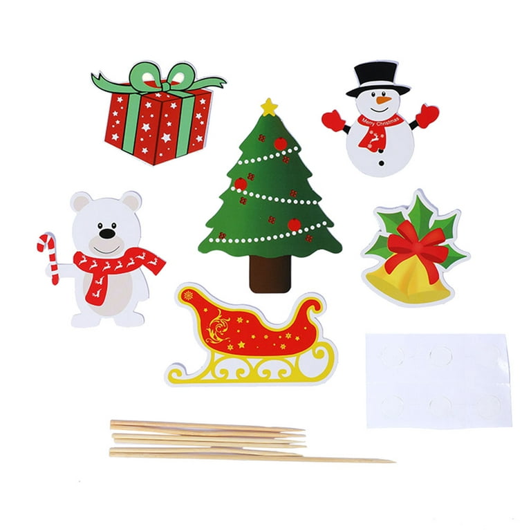 Christmas Cupcake Snowman Toppers Picks Xmas Topper Cake Gift Favor Party Holidaycocktail Flags Tree Toothpicks, Size: 5.91 x 2.36 x 0.39
