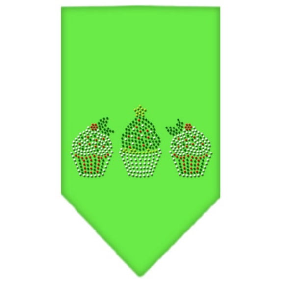 Mirage Pet Products Christmas Cupcakes Rhinestone Bandana Lime Green Small