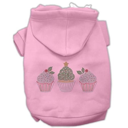Christmas Cupcakes Rhinestone Hoodie Pink S - 10