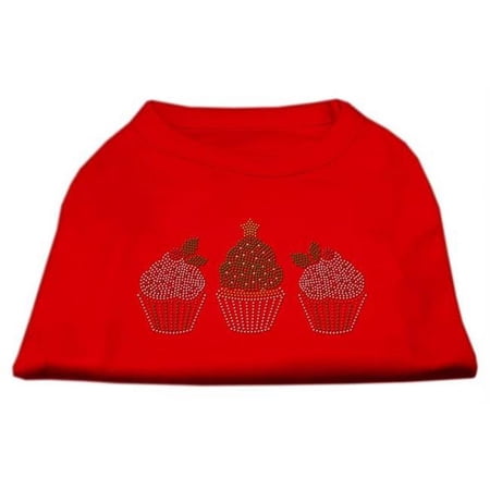 Christmas Cupcakes Rhinestone Shirt Red XXL - 18