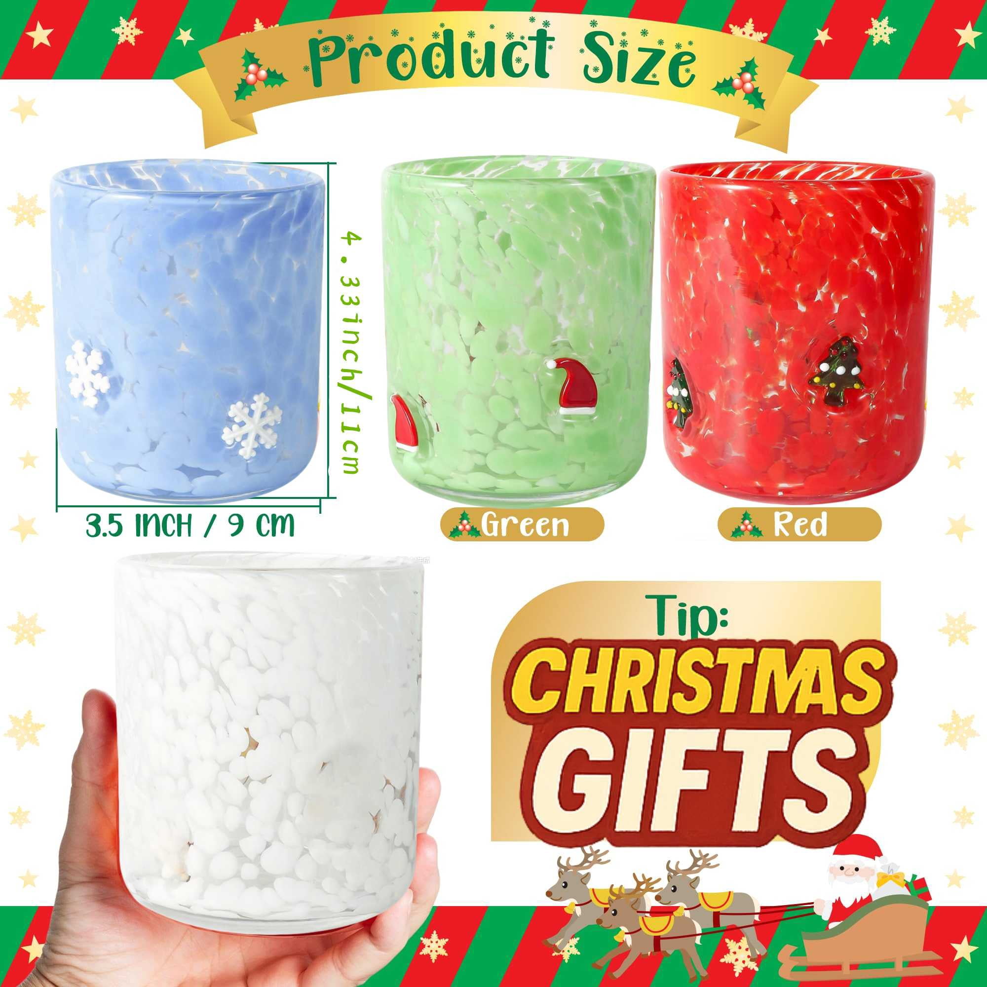 Christmas Cups,Christmas Icon Juice Glasses, 14oz Christmas Tree Icon ...