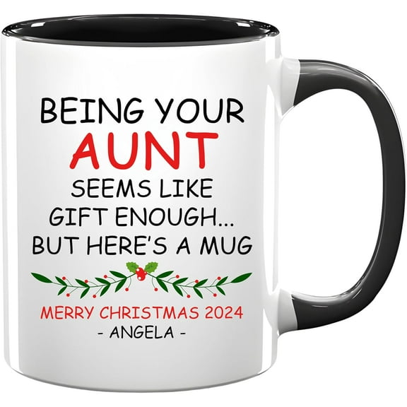 Christmas Cups Being Your Grandpa Seems Like Gift Enough Ceramic Coffee Mug - Funny Novelty Mugs For Women Men - Personalized Cup, Custom Mug with Name, Color - Gifts for Christmas, Holiday, Birthday
