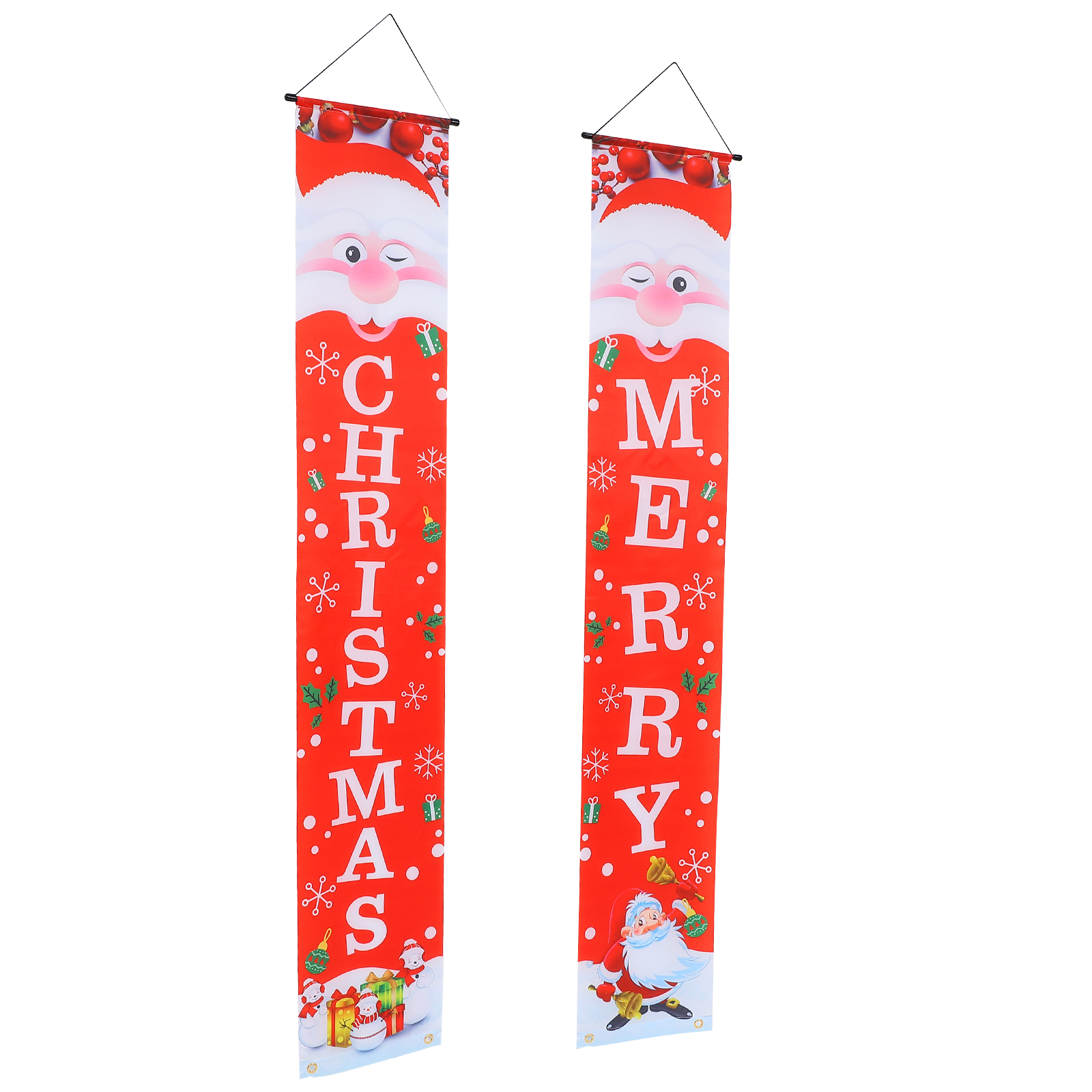 Christmas Curtain Flags Door Curtain Porch Banner Christmas Decor 2024 Door Banner Door Sign