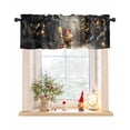 thumbnail image 1 of Christmas Curtain Valance for Windows/Living Room/Kitchen/Bathroom/Café, Short Rod Pocket Tier Curtain Window Treatment Panel Forest Gnomes Xmas Tree Snowflake Topper Curtain 42''x18'', 1 of 6