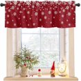 thumbnail image 1 of Christmas Curtain Valance for Windows Red Snowflake Kitchen Curtain Valances Xmas Snow Valance Curtains Window Treatments Short Curtains for Kitchen Living Room Bedroom Winter Holiday Decor 54x18, 1 of 8