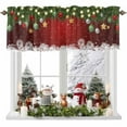 thumbnail image 1 of Christmas Curtain Valance for Windows Xmas Rod Pocket Valance Window Treatments White Snowflake Pine Tree Twig Red Short Curtains for Kitchen Windows Bathroom Bedroom 54x18in, 1 of 5