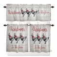 thumbnail image 1 of Christmas Curtain Valances Set Gnome Truck Winter Farm Snowflakes Xmas Tree Ball Kitchen Curtains 24&nbsp;inch Length Rod Pocket Valance and Tiers 3 Piece Set Small Bedroom Bathroom Laundry Decor, 1 of 7